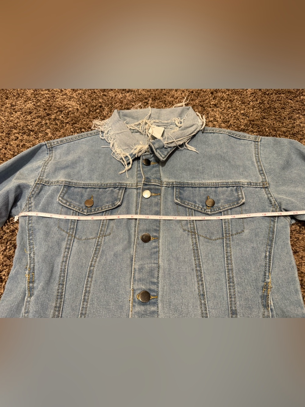 Distressed Blue Jean Jacket - Picture 3 of 5